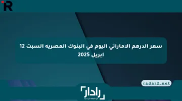 سعر الدرهم الإماراتي اليوم في البنوك المصرية السبت 12 أبريل 2025